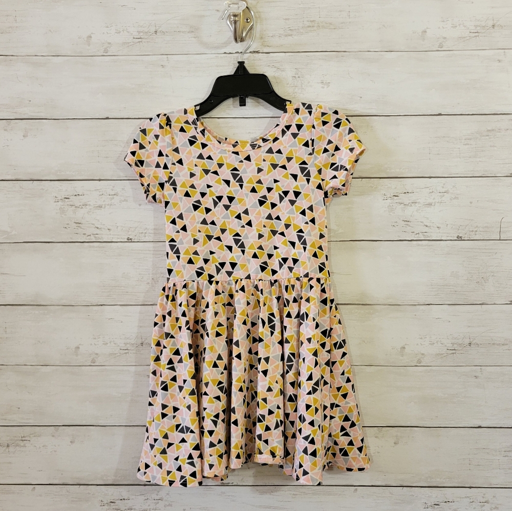 Dot Dot Smile Pink‎ Black Gold Geometric Print Toddler Kids Dress Size 2T